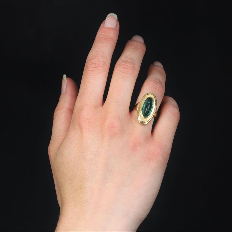 Bague Tourmaline Pain De Sucre Et Or