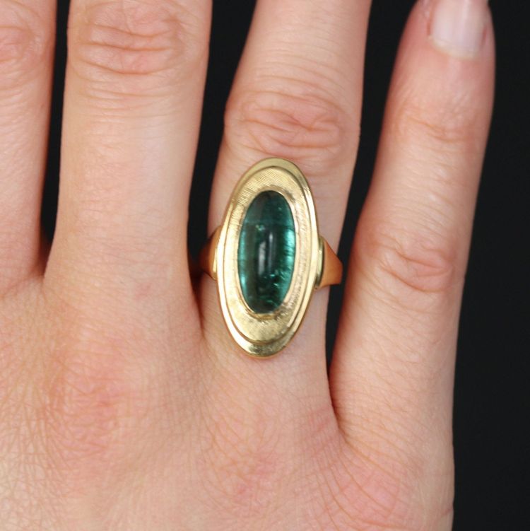 Bague Tourmaline Pain De Sucre Et Or