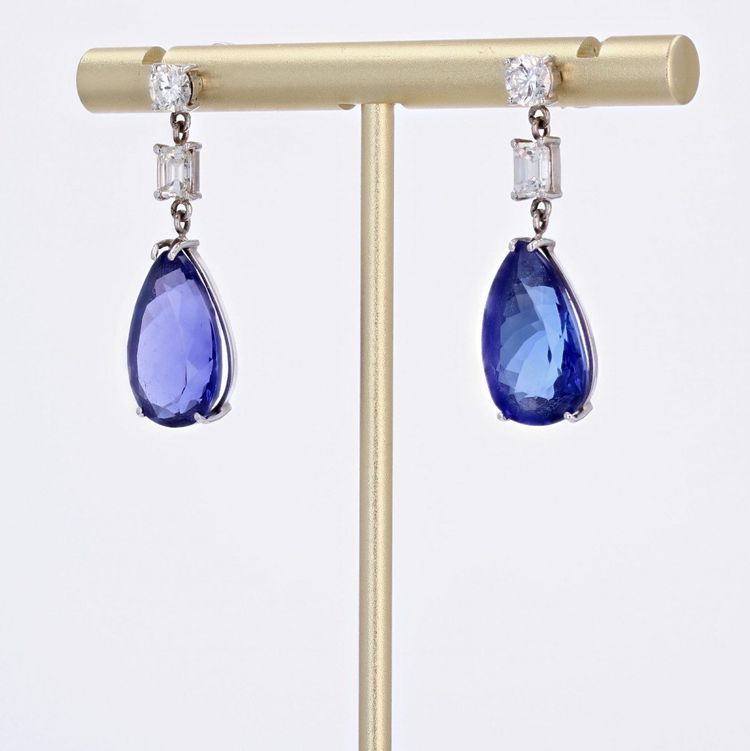 Tanzanite And Diamond Earrings