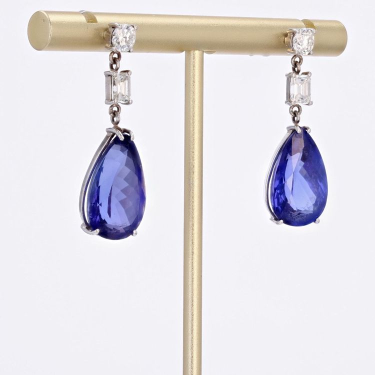 Tanzanite And Diamond Earrings