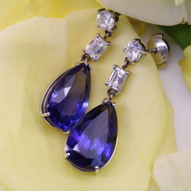 Tanzanite And Diamond Earrings