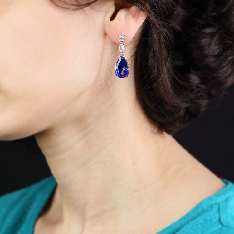 Tanzanite And Diamond Earrings