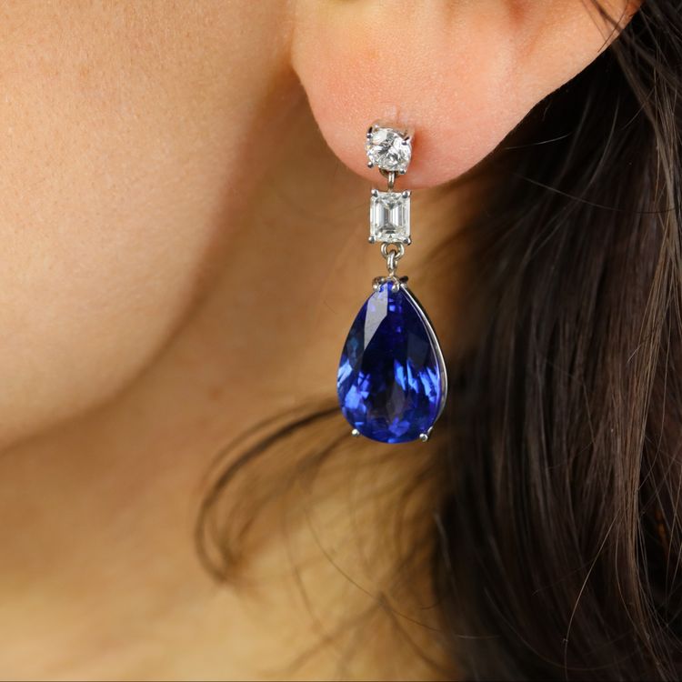 Tanzanite And Diamond Earrings