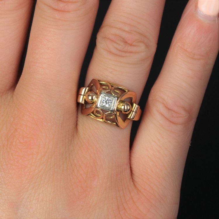 Bague Ancienne Rétro Diamant