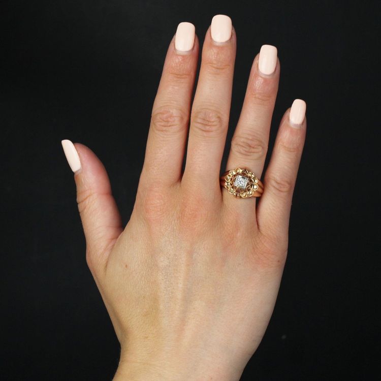 Bague Vintage Ajourée Diamant