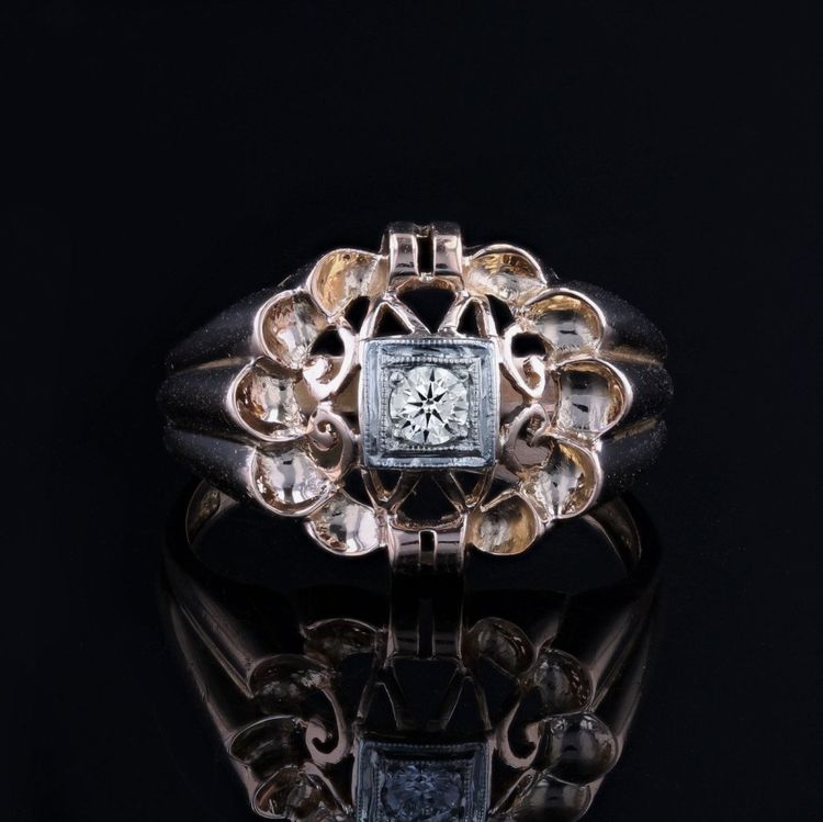 Bague Vintage Ajourée Diamant