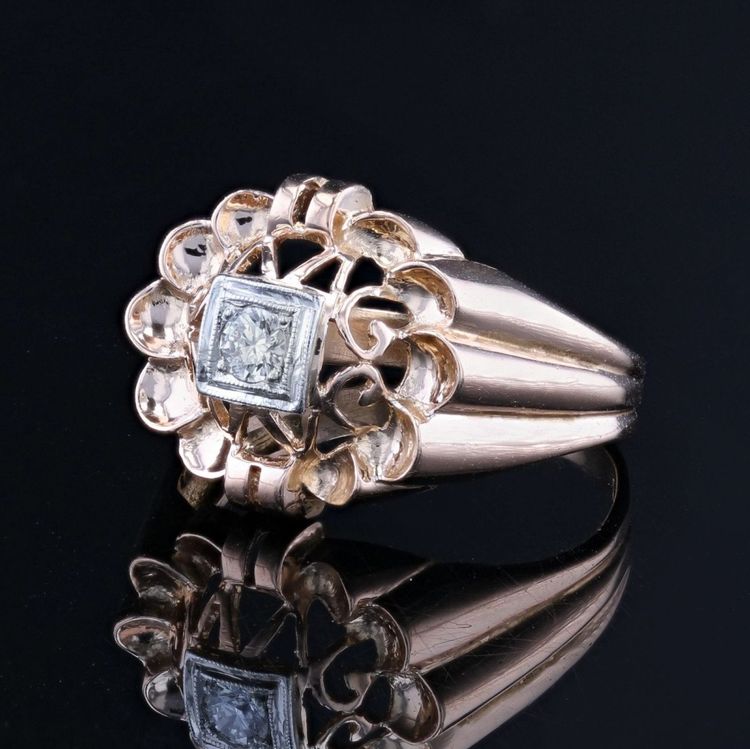 Bague Vintage Ajourée Diamant