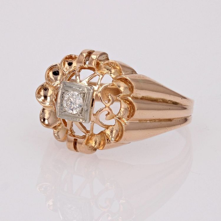 Bague Vintage Ajourée Diamant