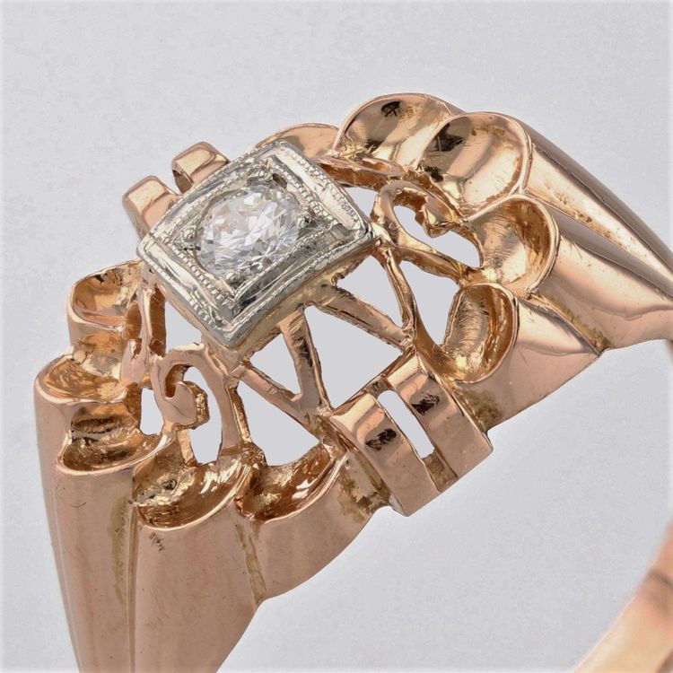 Bague Vintage Ajourée Diamant