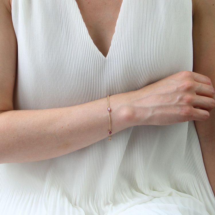Bracelet Rubis Et Chaine En Or