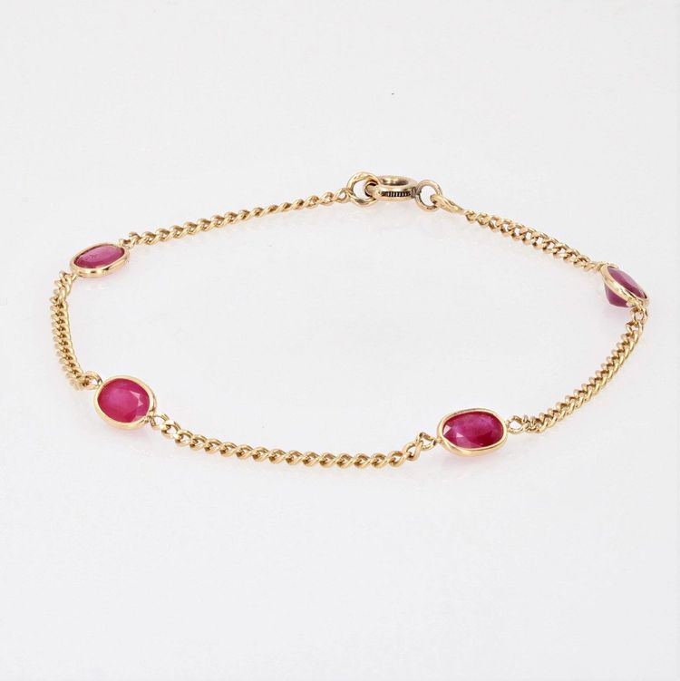 Bracelet Rubis Et Chaine En Or