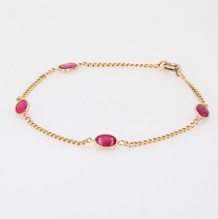 Bracelet Rubis Et Chaine En Or