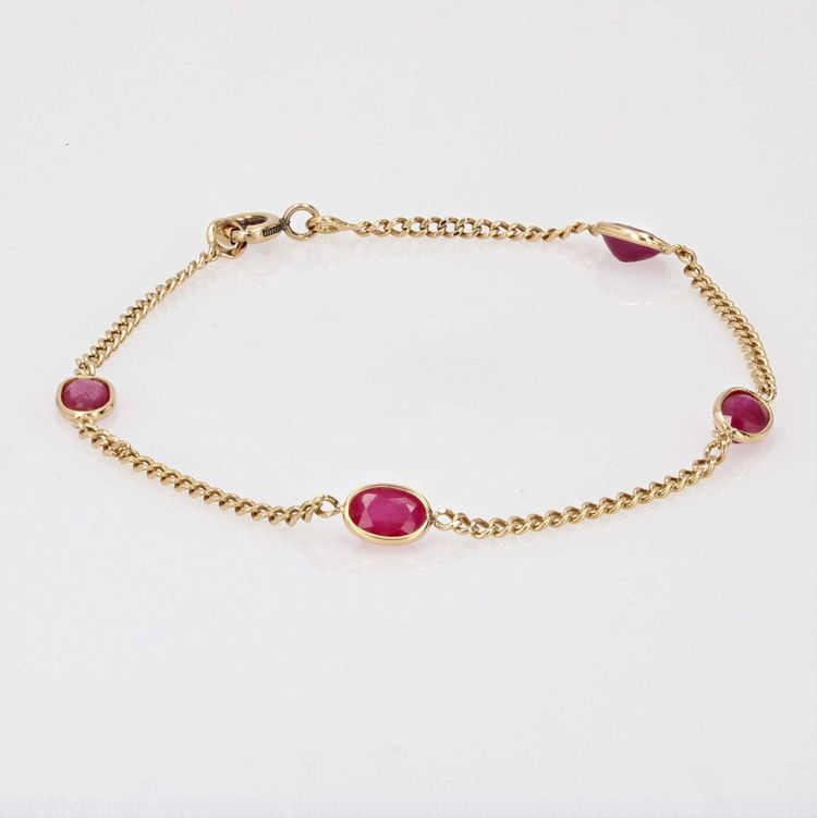 Bracelet Rubis Et Chaine En Or