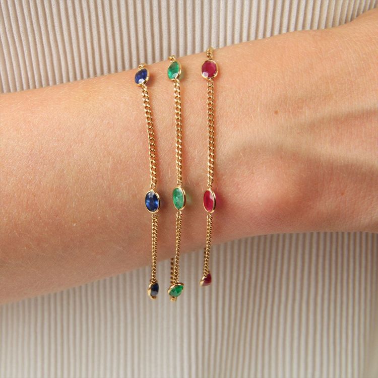 Bracelet Rubis Et Chaine En Or