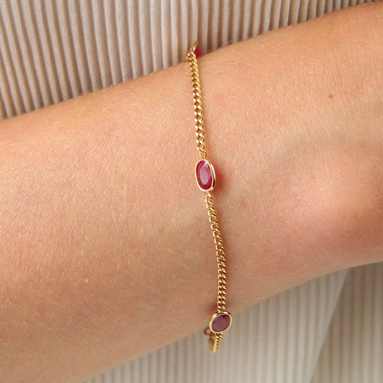 Bracelet Rubis Et Chaine En Or