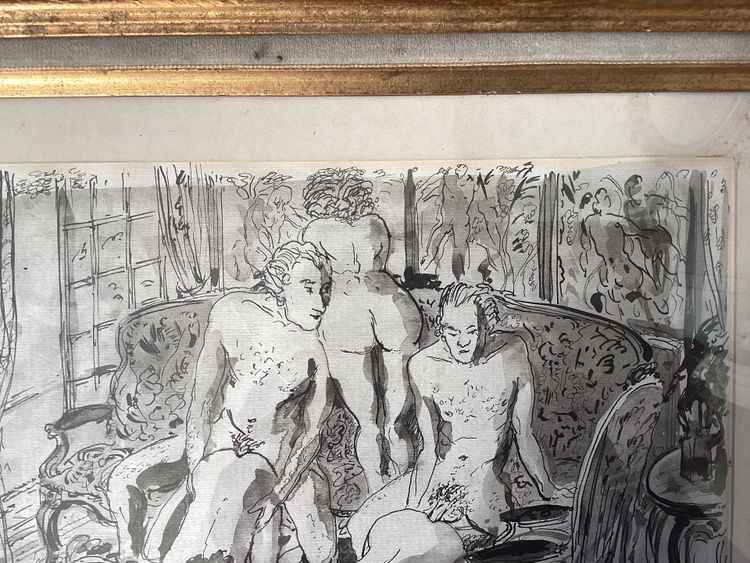 Signed erotic scene