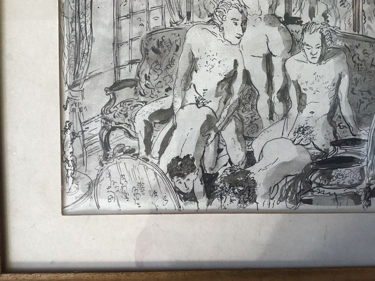 Signed erotic scene