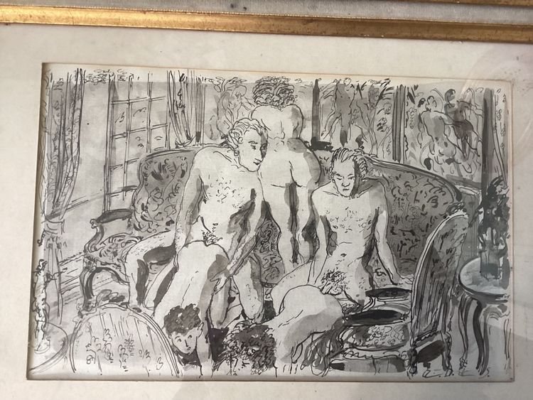 Signed erotic scene