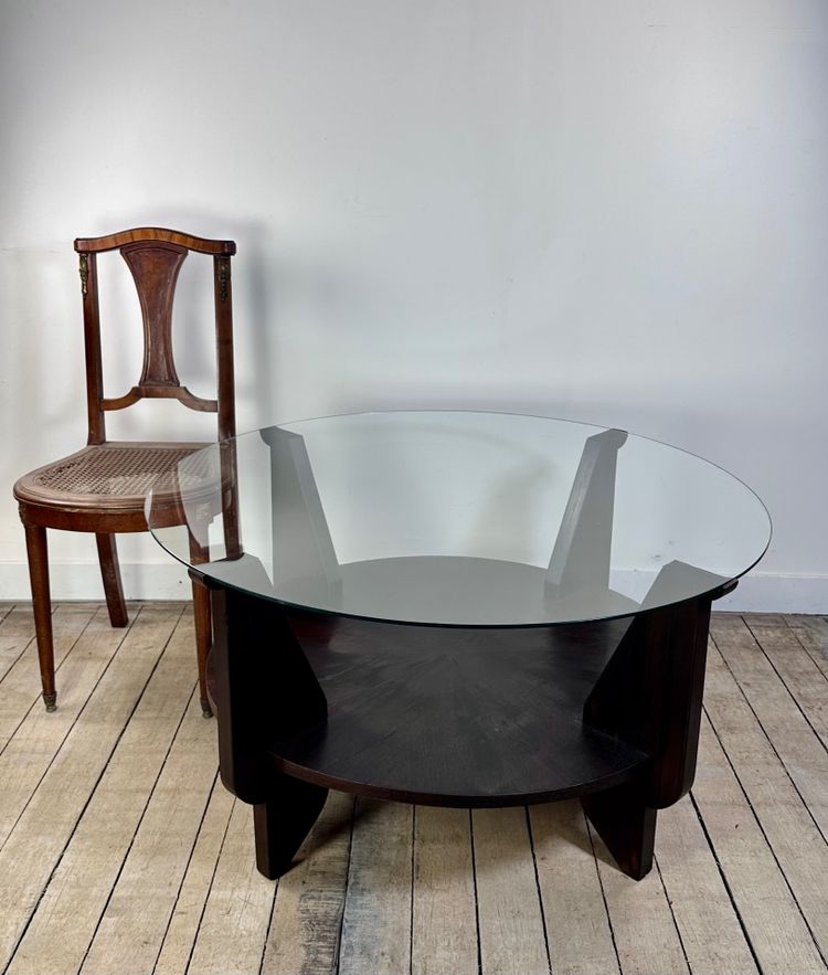 Table basse Art Déco en acajou 1930