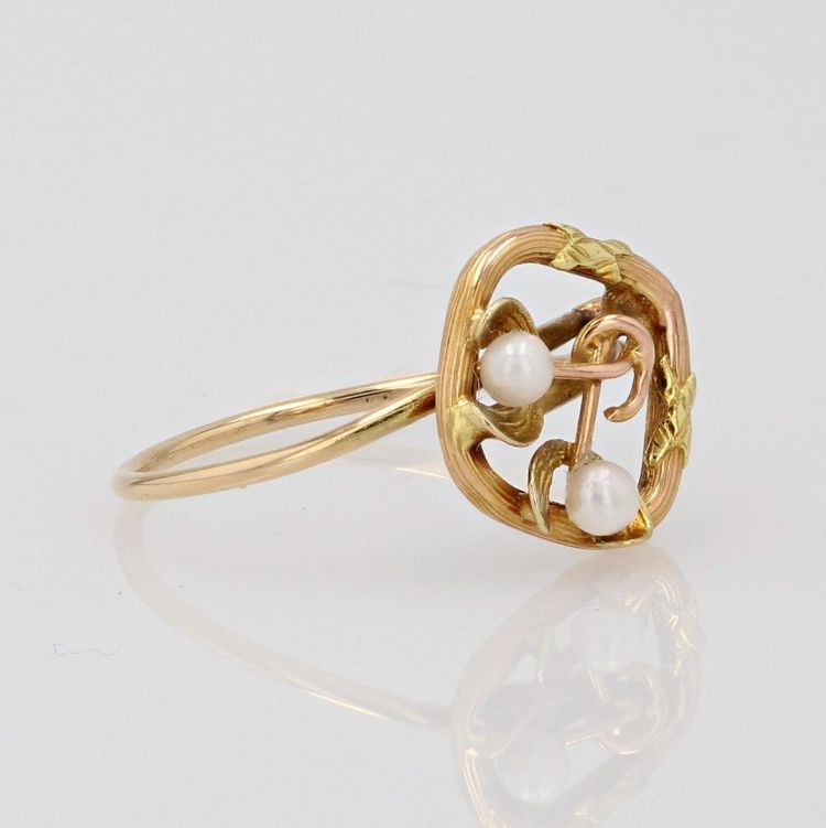 Bague Or Jaune Perle Ancienne