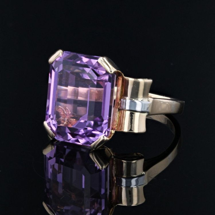 Anello antico retrò in kunzite
