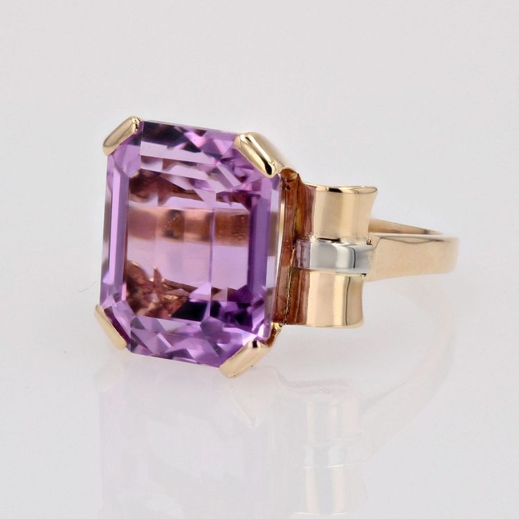 Anello antico retrò in kunzite