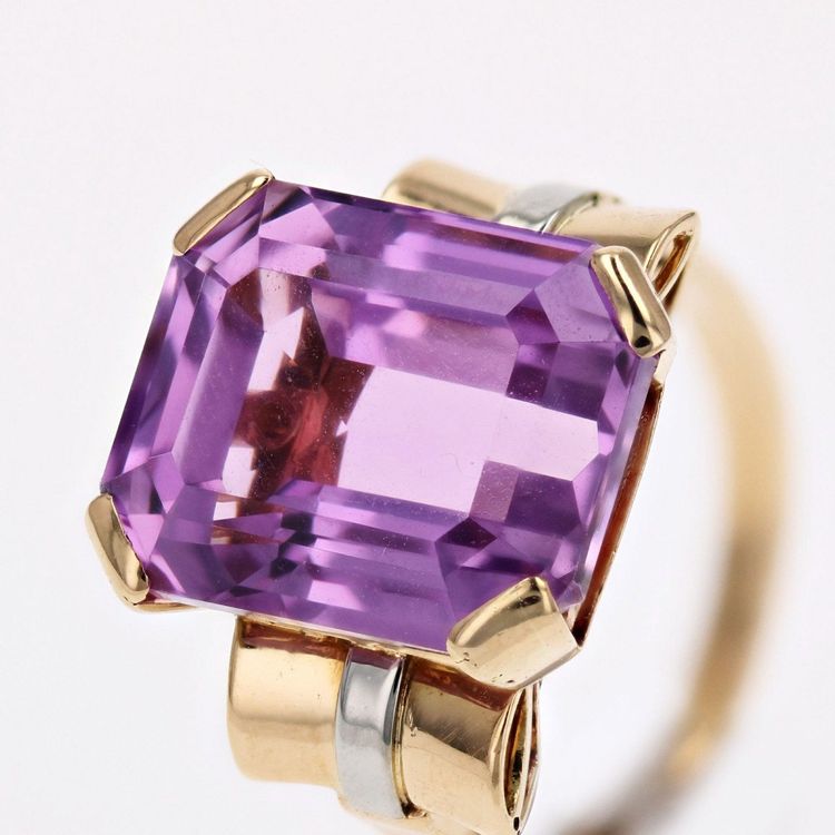 Anello antico retrò in kunzite