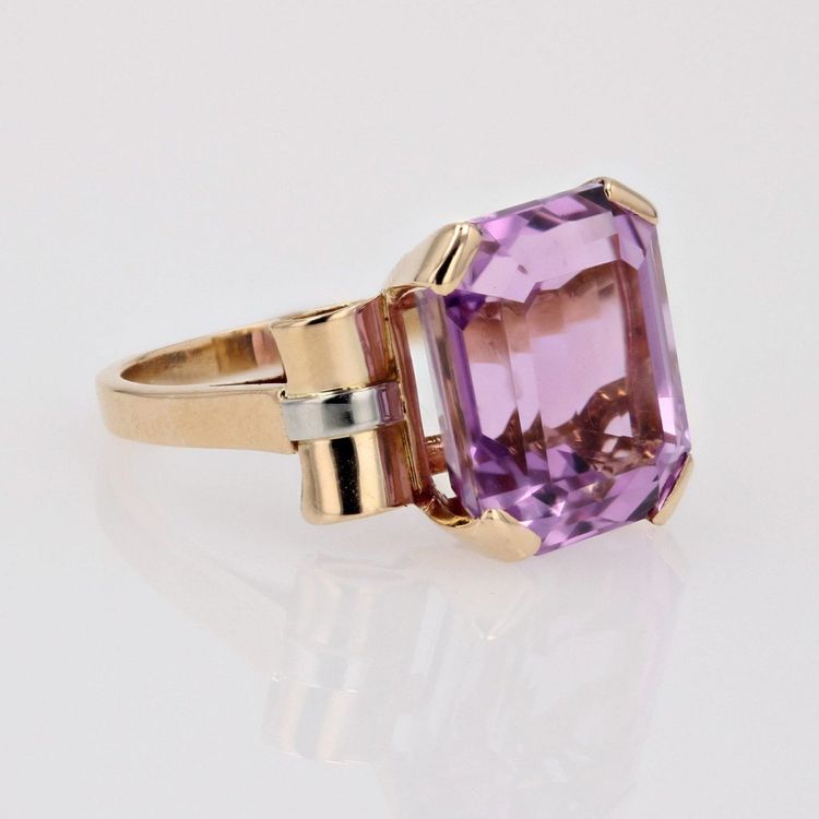 Anello antico retrò in kunzite