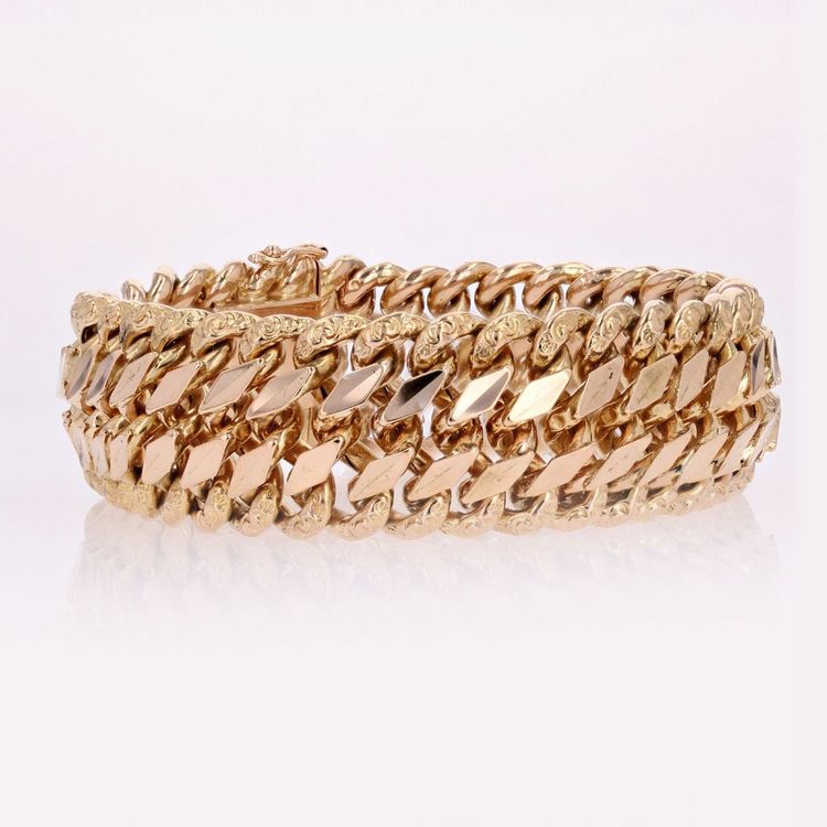 Bracciale a catena in oro rosa antico