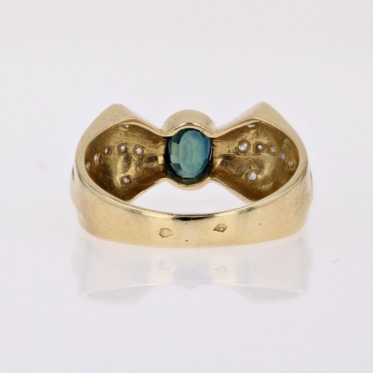Gebrauchter Saphir- und Diamantknotenring