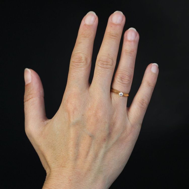 Bague Solitaire Diamant Or Jaune