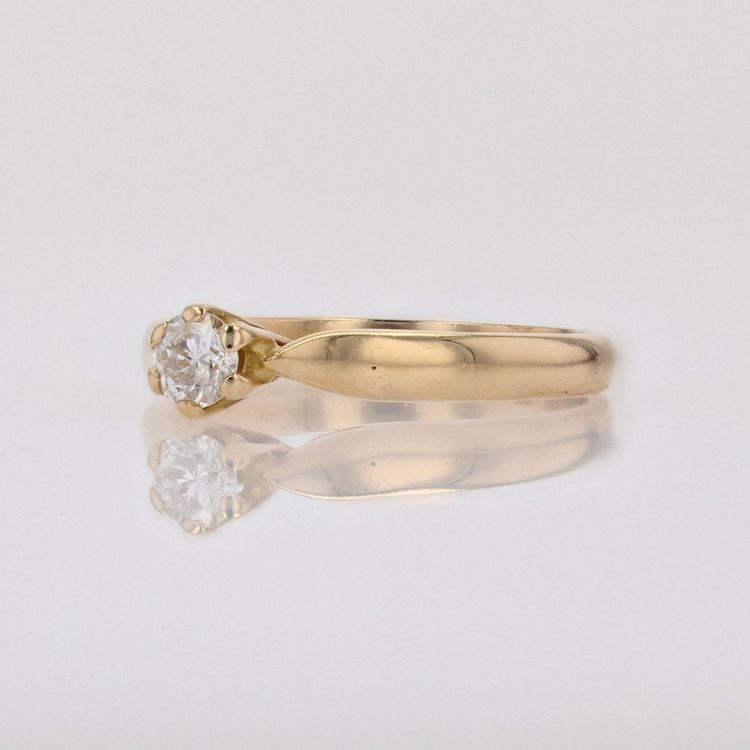 Bague Solitaire Diamant Or Jaune