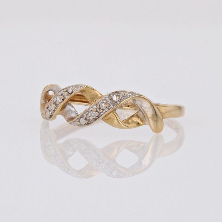 Bague Moderne Diamants 2 Ors Entrelacés