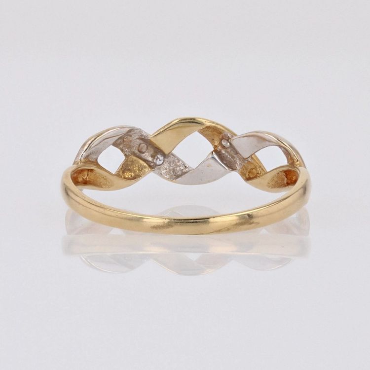 Bague Moderne Diamants 2 Ors Entrelacés