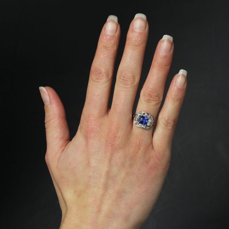 Bague Art Déco Saphir Et Diamants