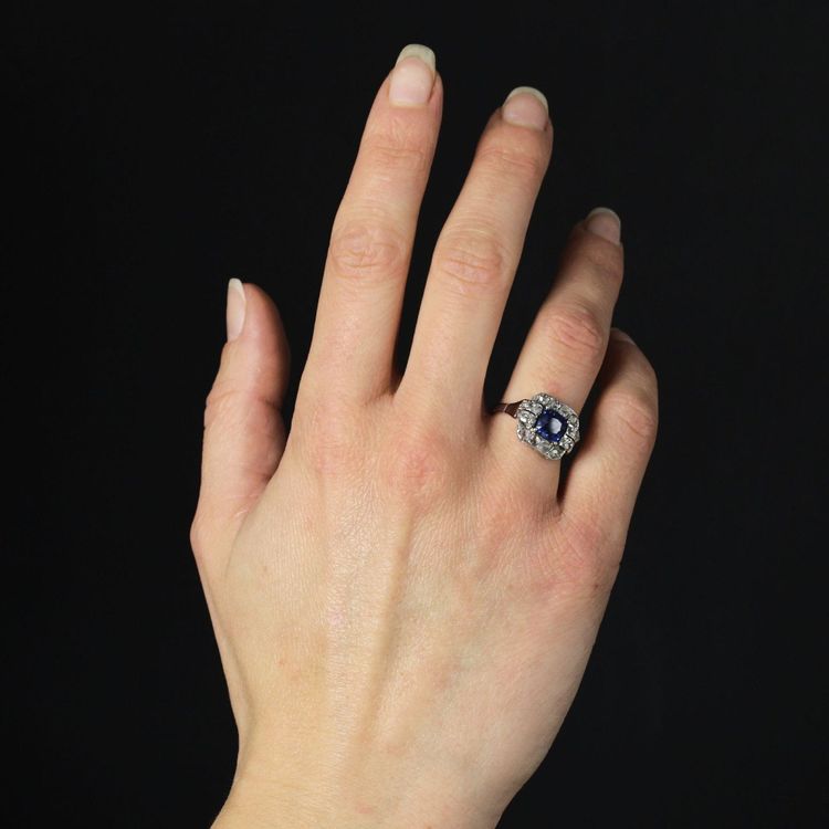 Bague Art Déco Saphir Et Diamants