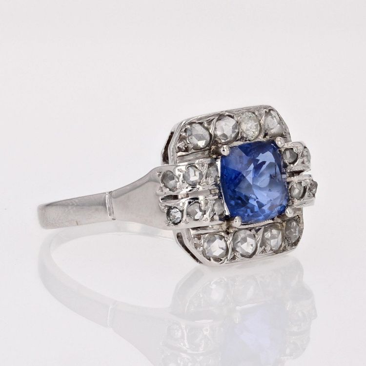 Bague Art Déco Saphir Et Diamants