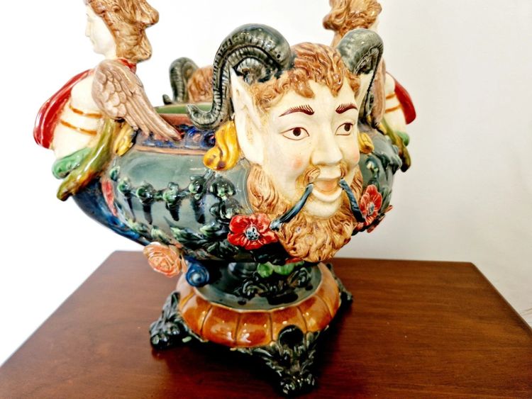 French Renaissance style majolica planter