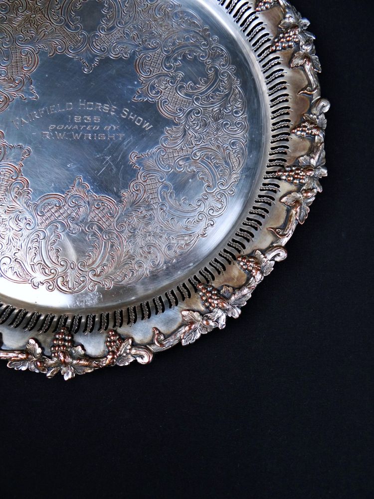 Sheffield versilbertes Trophäentablett Fairfield Horse Show 1935