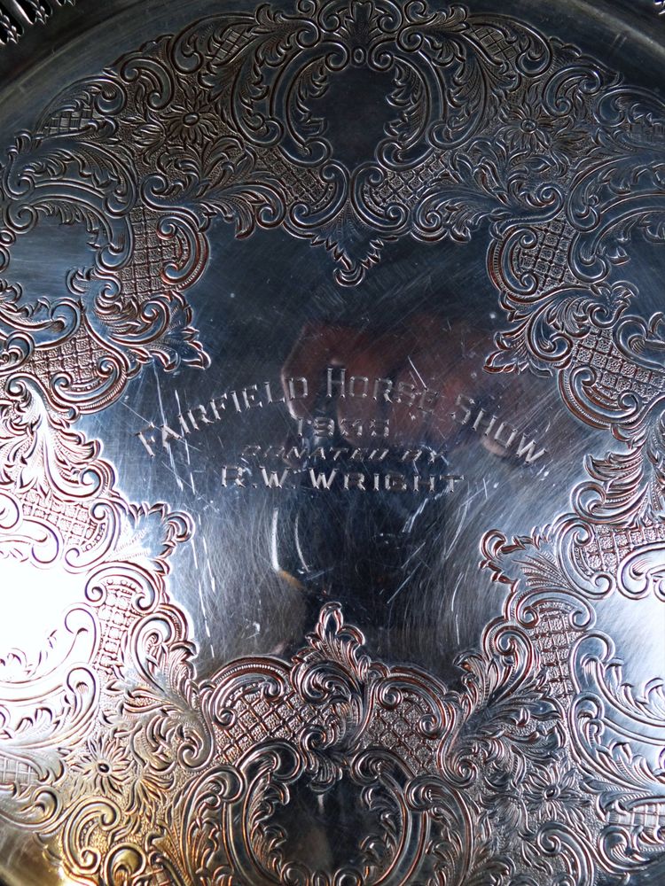 Sheffield versilbertes Trophäentablett Fairfield Horse Show 1935