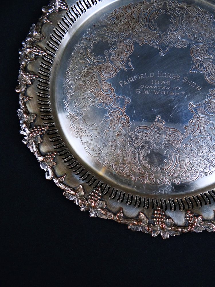 Sheffield versilbertes Trophäentablett Fairfield Horse Show 1935