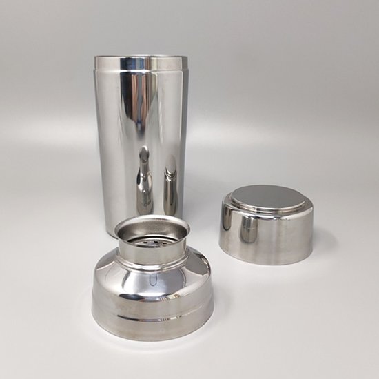 1970 Beautiful cocktail shaker with ice bucket by Mepra. Made in Italy