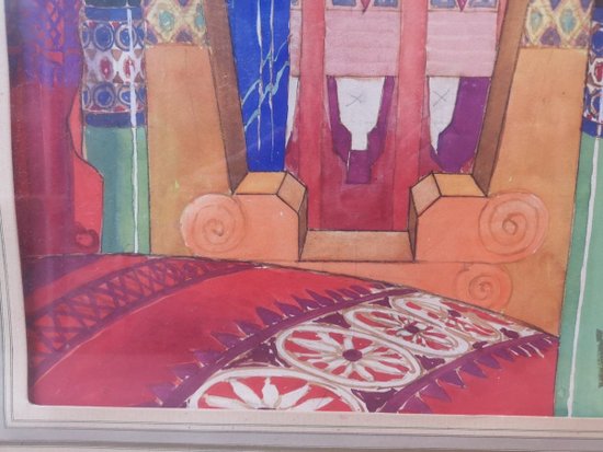 Gouache drawing - Interior - Art Deco - Circa 1930