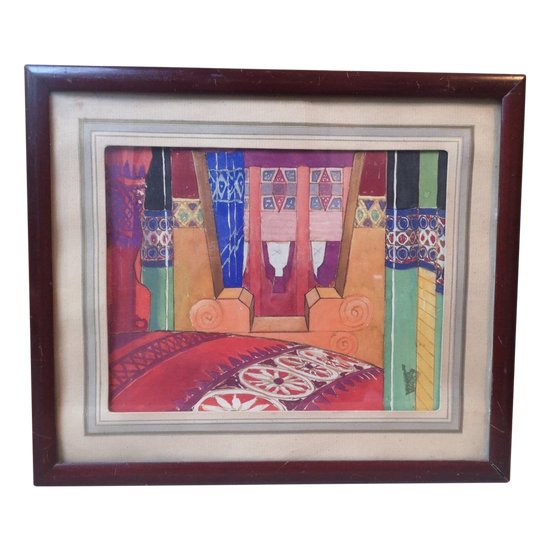 Gouache drawing - Interior - Art Deco - Circa 1930