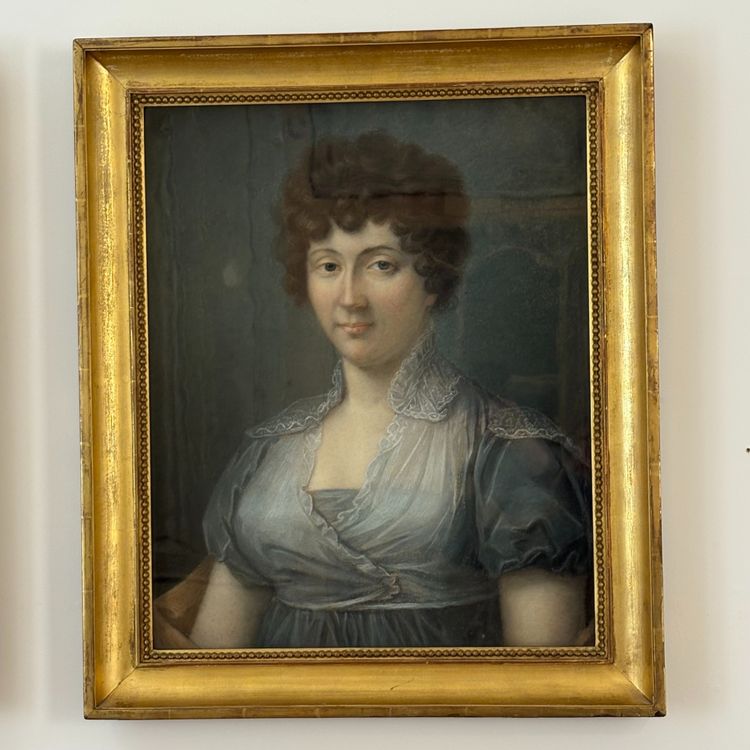 Paire de portraits d'époque Empire