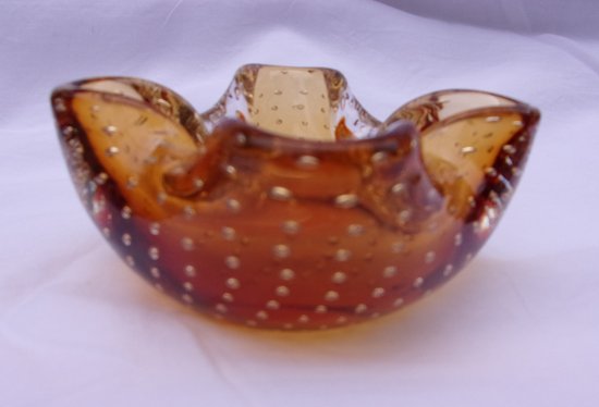 Cendrier en verre de Murano, année 70