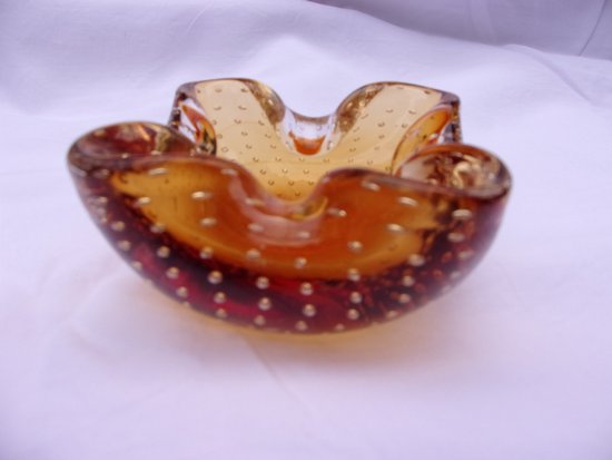 Cendrier en verre de Murano, année 70