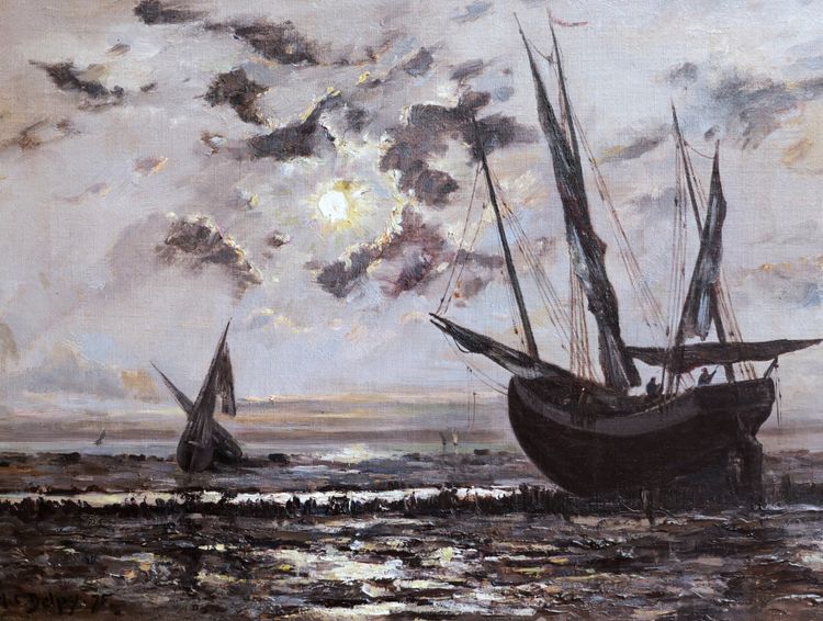 Hippolyte Camille Delpy, Night Seascape In Cancale