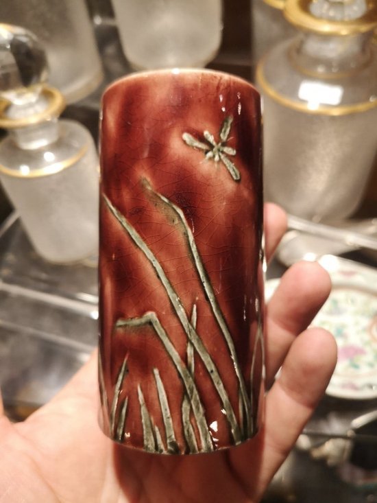 Roller vase - Earthenware - Old man - Bordeaux - XIXth century
