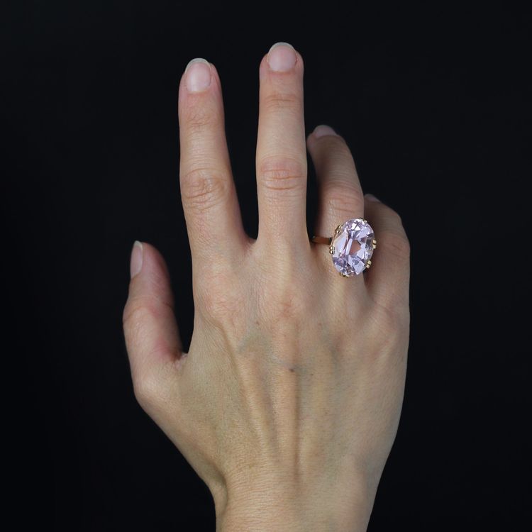 Vintage Kunzite Ring In Gold